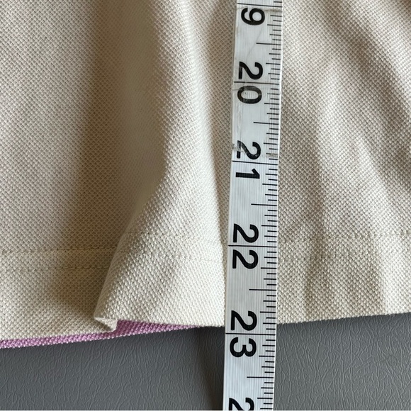 Jamie Sadock NWT Shirt Short Sleeve Purple Cream Medium - Picture 9 of 9